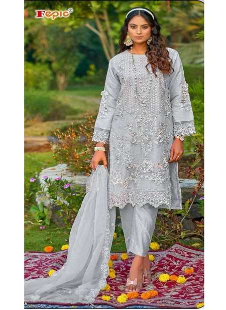 Rosemeen C1747 By Fepic Organza Embroidere Work Pakistani Salwar Kameez Wholesale Market In Surat